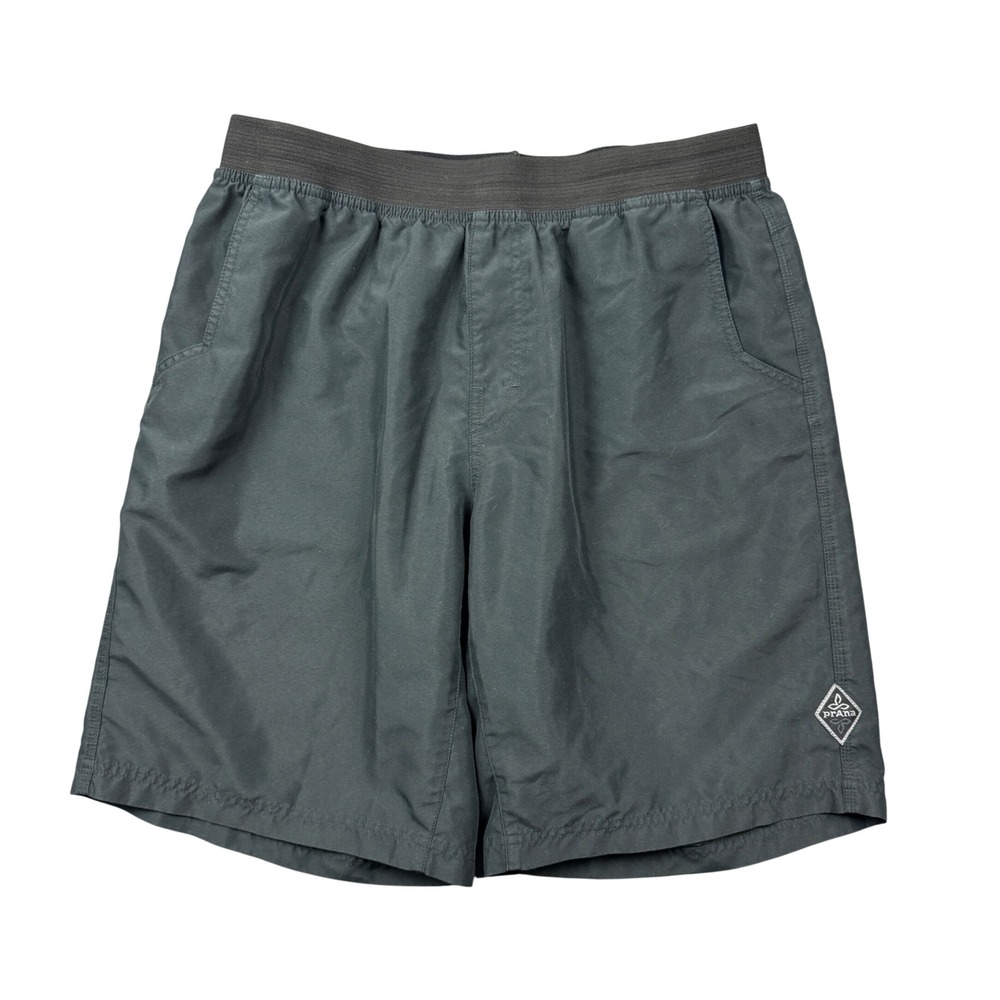 Prana Mens Large Shorts Black Athletic Hiking Hybrid Outdoors 10" Minimalist